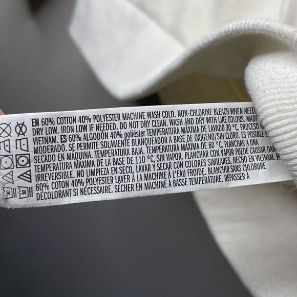 FOREVER 21 Sweatshirt Men Small S Ivory Crewneck Pullover Less I Know The Better - Picture 6 of 6